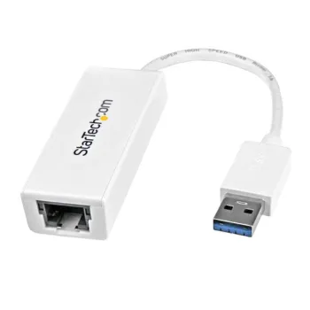 Adaptador StarTech.com Tarjeta de Red Externa NIC USB 3.0 a 1 Puerto Gigabit Ethernet - 1Gbps - RJ45 - USB A - Blanco - USB31000SW