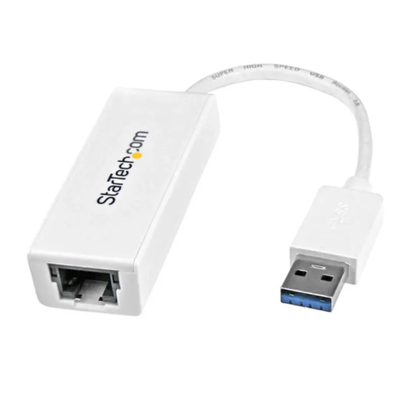 Adaptador StarTech.com Tarjeta de Red Externa NIC USB 3.0 a 1 Puerto Gigabit Ethernet - 1Gbps - RJ45 - USB A - Blanco - USB31000SW