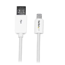 Cable StarTech.com 2m Lightning 8 Pin a USB A 2.0 para Apple iPod iPhone 5 iPad - Blanco - USBLT2MW Cable StarTech.com 2m Lightning 8 Pin a USB A 2.0 para Apple iPod iPhone 5 iPad - Blanco - USBLT2MW