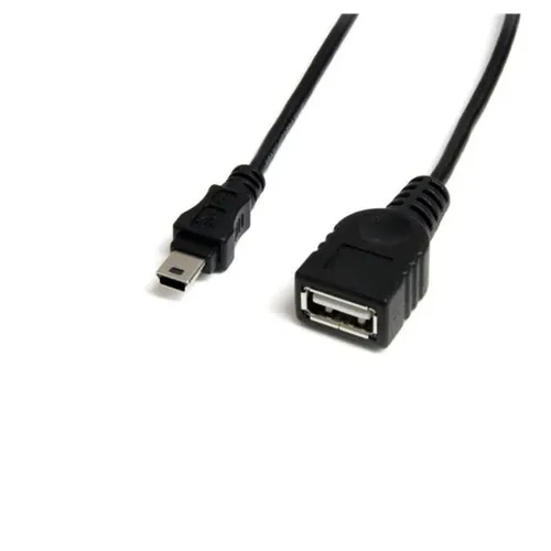 Cable USB StarTech.com - 30cm - Mini USB 2.0 a USB - Macho/Hembra - Negro - USBMUSBFM1 Cable USB StarTech.com - 30cm - Mini USB 2.0 a USB - Macho/Hembra - Negro - USBMUSBFM1