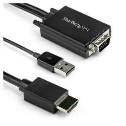 Adaptador StarTech.com VGA2HDMM2M - VGA a - HDMI - Alimentación USB - 2 Mts - 1080p - Negro - VGA2HDMM2M Adaptador StarTech.com VGA2HDMM2M - VGA a - HDMI - Alimentación USB - 2 Mts - 1080p - Negro - VGA2HDMM2M
