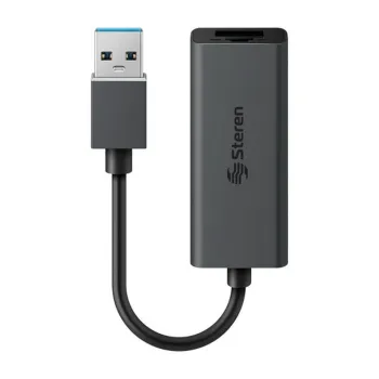 Adaptador de Red Steren 506-434 - USB a RJ-45 - Negro - 506-434