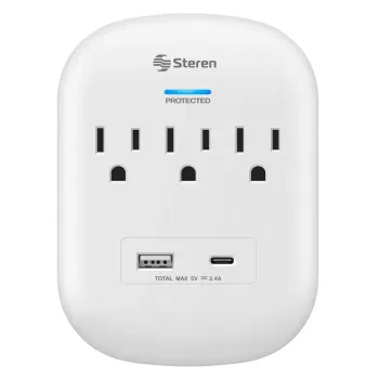 Supresor de Picos Steren 905-160 - 3 Contactos - 2 USB - 170J - 905-160