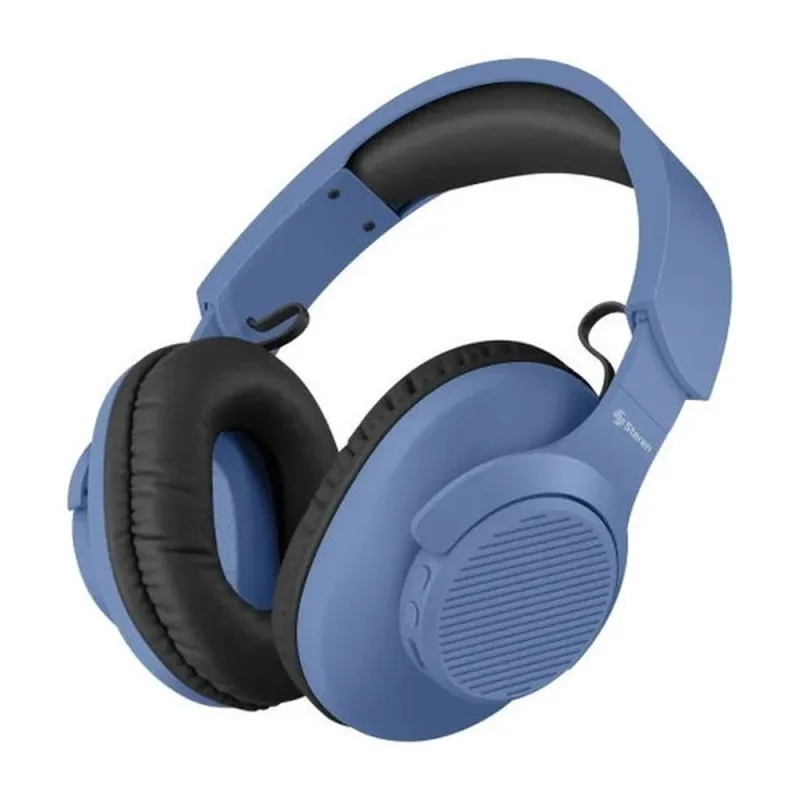 Audífonos Steren AUD-7630AZ - Inalámbrico - Bluetooth - Micrófono - Azul - AUD-7630AZ