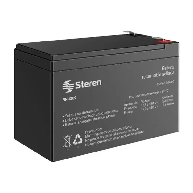 Batería Steren BR-1209 - 12 Vcc - 9 Ah - Acido-Plomo - BR-1209