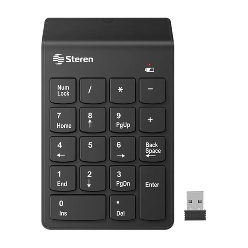 Teclado Numérico Steren COM-633 - Inalámbrico - Negro - COM-633