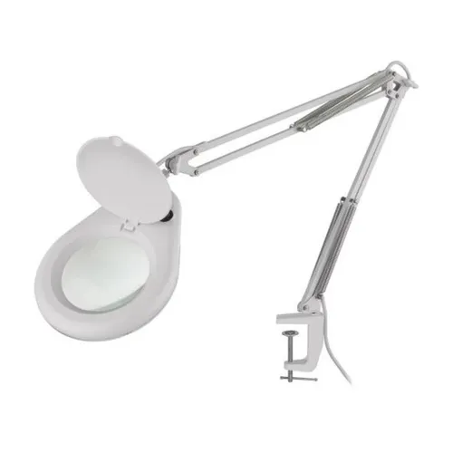 Lámpara Steren HER-740BL - Con Lupa - x5 - Brazo Flexible - Blanca - HER-740BL