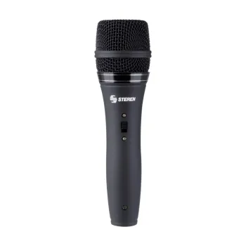 Micrófono Steren MIC-160 - Alámbrico - Cilíndrico - 6.3mm - Negro - MIC-160