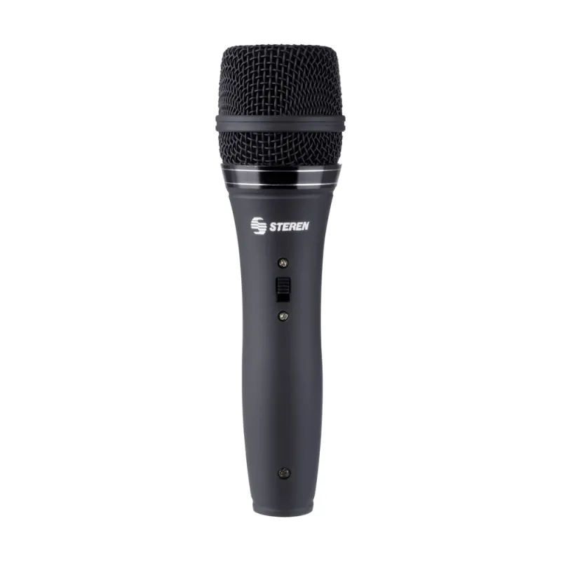 Micrófono Steren MIC-160 - Alámbrico - Cilíndrico - 6.3mm - Negro - MIC-160