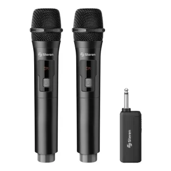 Micrófono Steren MIC-288R - Inalámbrico - Receptor - Negro - 2 Piezas - MIC-288R