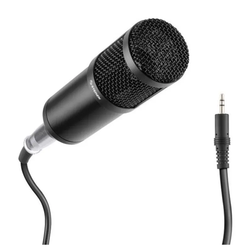 Micrófono Steren MIC-650 - Alámbrico - 3.5mm -  Negro - MIC-650