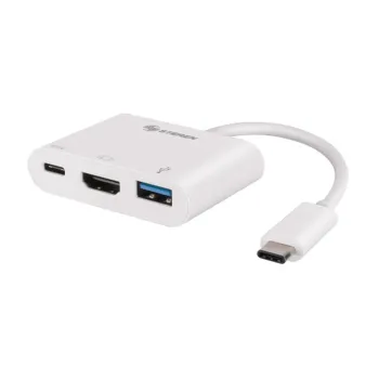 Adaptador Steren USB-471 - USB-C a HDMI / USB-C / USB 3.0 - Negro - USB-471