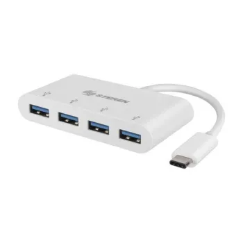 HUB USB Steren USB-5260 - USB-C a 4 Puertos USB 3.0 - Blanco - USB-5260