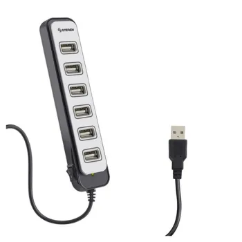 HUB USB Steren USB-537 - 7 Puertos - Cable 55 cm - USB-537