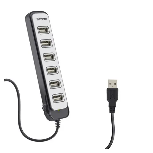 HUB USB Steren USB-537 - 7 Puertos - Cable 55 cm - USB-537