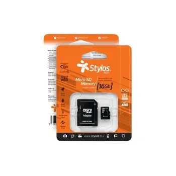 Memoria MicroSDHC Stylos - 16GB - Clase 10 - C/Adaptador - STMS161B