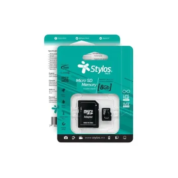 Memoria MicroSDHC Stylos STMSD81B - 8GB - Clase 4 - C/Adaptador - STMSD81B