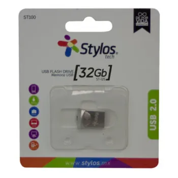 Memoria USB Stylos STMUS41S - 32GB - USB 2.0 - Plata - STMUS41S