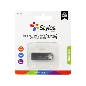 Memoria USB Stylos - 32GB - USB 2.0 - Metálica - STMUSB3B