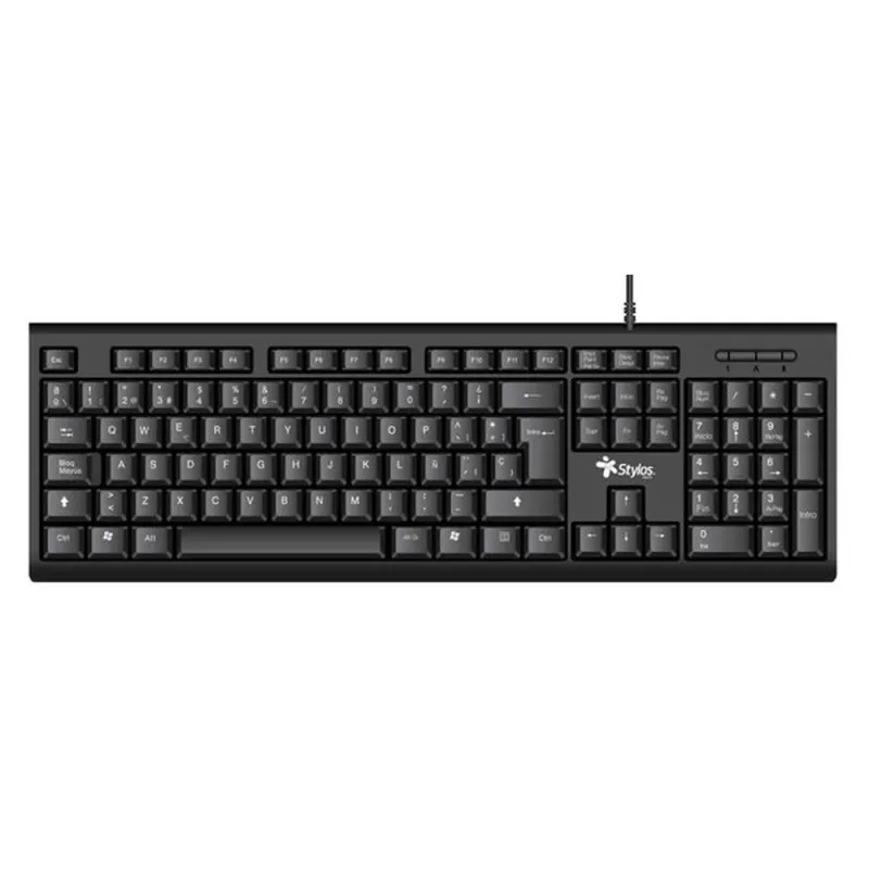 Kit de Teclado y Mouse Stylos STPKTM4B - Alámbrico - USB - Negro - STPKTM4B