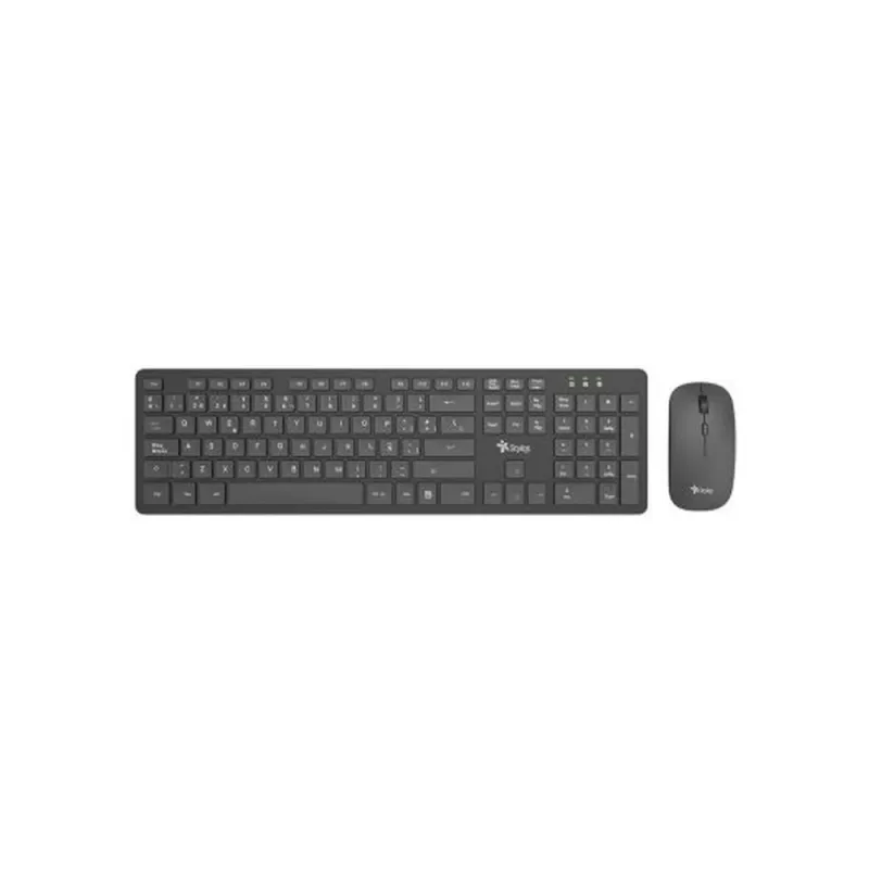Kit Teclado y Mouse Stylos STPKTM5B - Inalámbrico - USB - Español - Negro - STPKTM5B