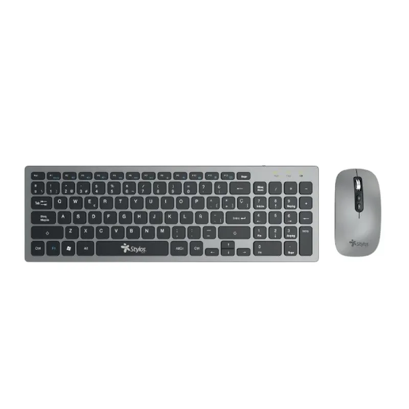 Kit Teclado y Mouse Stylos STPKTM6G - Inalámbrico - USB - Español - STPKTM6G