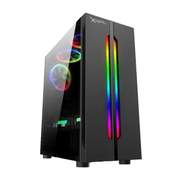 Gabinete Gamer Xzeal XZ120 - Media Torre - ATX/ M-ITX/ M-ATX - 3 Ventiladores - Ventana Lateral - RGB - Negro - XZCGB03B