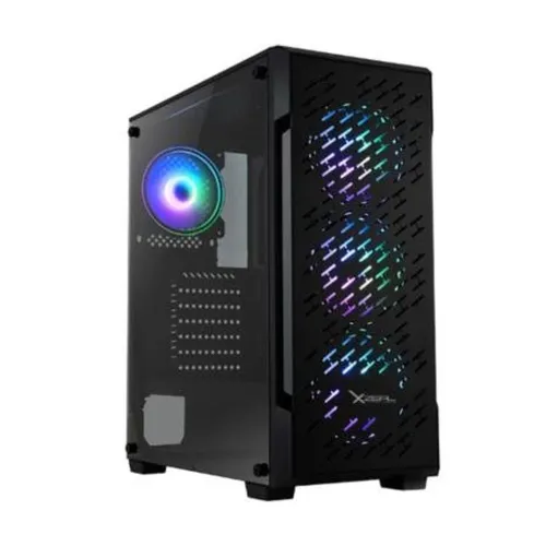 Gabinete Gamer XZeal XZ135 - Media Torre - ATX/Micro ATX/Mini-ITX - 3x Ventiladores Frontales - Panel Lateral - XZCGB07B