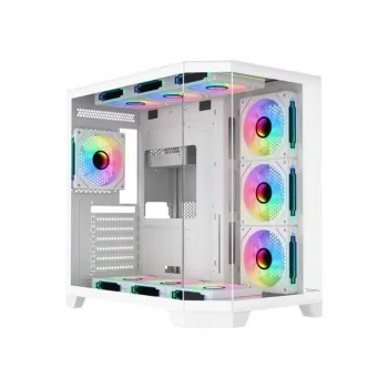 Gabinete Gamer XZeal XZGAXT1W - Media Torre - ATX/M-ATX - 4 Ventiladores - Panel de Vidrio - Blanco - XZGAXT1W