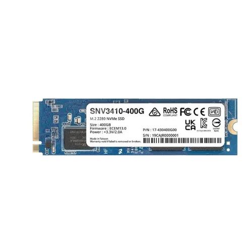 Unidad de Estado Sólido Synology SNV3410 - M.2 - 400GB - PCI-E 3.0 - para NAS - SNV3410-400G Unidad de Estado Sólido Synology SNV3410 - M.2 - 400GB - PCI-E 3.0 - para NAS - SNV3410-400G