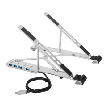 Base para Laptop Targus Portable Stand - Hasta 15.6" - HUB USB Integrado - Plata - AWU100205GL