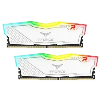 Memoria RAM TEAMGROUP T-Force Delta RGB - DDR4 - 16GB (2x8GB) - 3200MHz - UDIMM - Para PC - Blanco - TF4D416G3200HC16CDC01