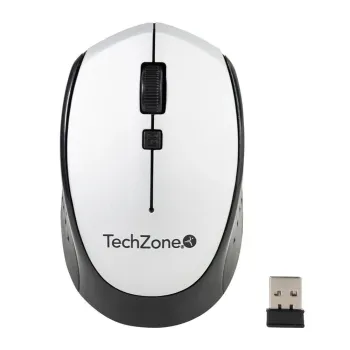 Mouse TechZone TZ19MOU01 - Inalámbrico - USB - Plata con Negro - TZ19MOU01-INAPL