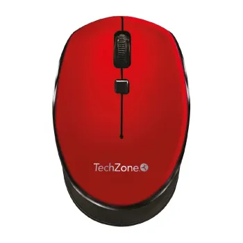 Mouse TechZone TZ19MOU01-INAR - Inalámbrico - USB - Rojo con Negro - TZ19MOU01-INAR