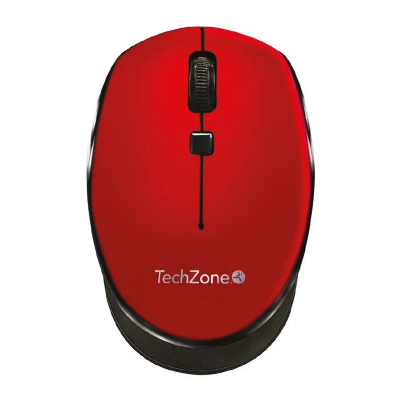 Mouse TechZone TZ19MOU01-INAR - Inalámbrico - USB - Rojo con Negro - TZ19MOU01-INAR
