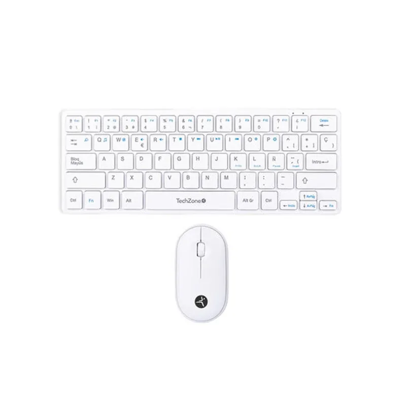 Kit Teclado y Mouse TechZone Young Pop - Inalámbrico - Blanco - TZACCBI04