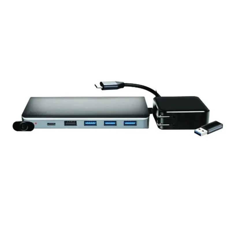 Docking Station TechZone Silvery HUB 1-A - USB - MicroSD - SD - HDMI - VGA - Bulk - TZDSC02