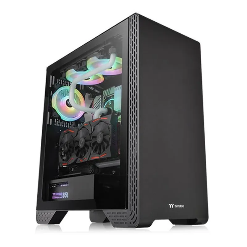 Gabinete Gamer Thermaltake S300 TG - Media Torre - ATX/Micro-ATX/Mini-ITX - Panel Lateral - CA-1P5-00M1WN-00