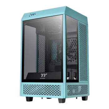 Gabinete Gamer Thermaltake Tower 100 Turquoise - Mini Torre - Mini ITX - 2x Ventiladores - 3x Cristales Templados - Turquesa - CA-1R3-00SBWN-00