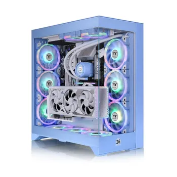 Gabinete Gamer Thermaltake CTE E600 MX - Media Torre - Mini ITX/Micro ATX/ATXE-ATX - 3 Ventiladores - Panel Lateral - Azul - CA-1Y3-00MFWN-00