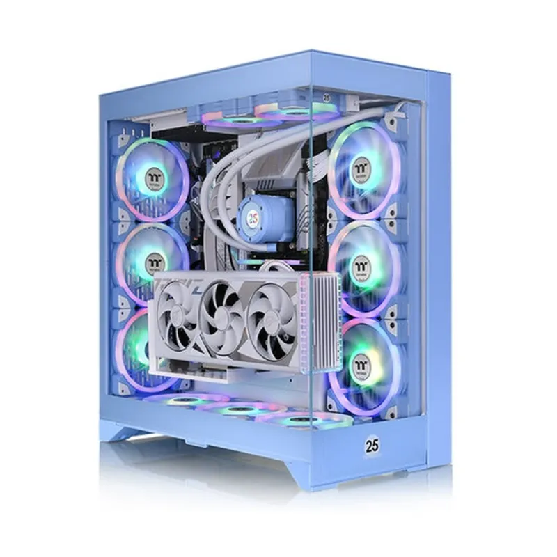 Gabinete Gamer Thermaltake CTE E600 MX - Media Torre - Mini ITX/Micro ATX/ATXE-ATX - 3 Ventiladores - Panel Lateral - Azul - CA-1Y3-00MFWN-00