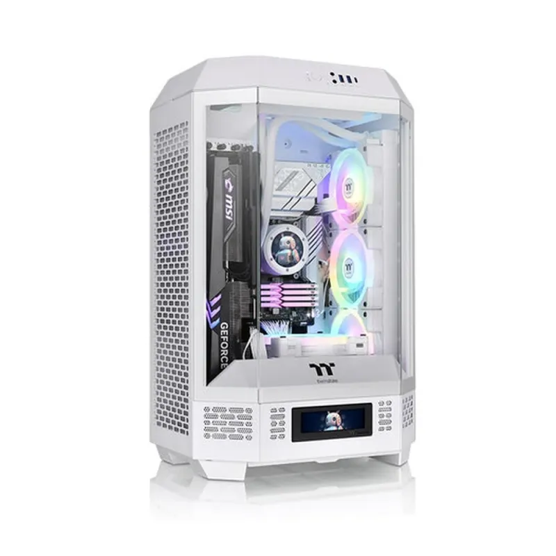 Gabinete Gamer Thermaltake The Tower 300 Snow - Micro Torre - Mini ITX/Micro ATX - 2 Ventiladores - Panel Lateral - Blanco - CA-1Y4-00S6WN-00