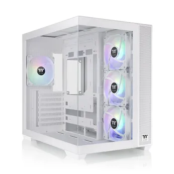 Gabinete Gamer Thermaltake View 380 TG ARGB - Media Torre - ATX/Micro ATX/Mini ITX - 4 Ventiladores - Panel Lateral - Blanco - CA-1Z2-00M6WN-00