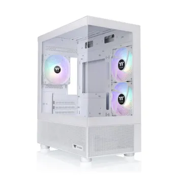 Gabinete Gamer Thermaltake View 170 TG ARGB Snow - Mini Torre - Micro ATX/Mini-ITX - 3x Ventiladores - Panel Lateral - Blanco - CA-1Z4-00M6WN-00