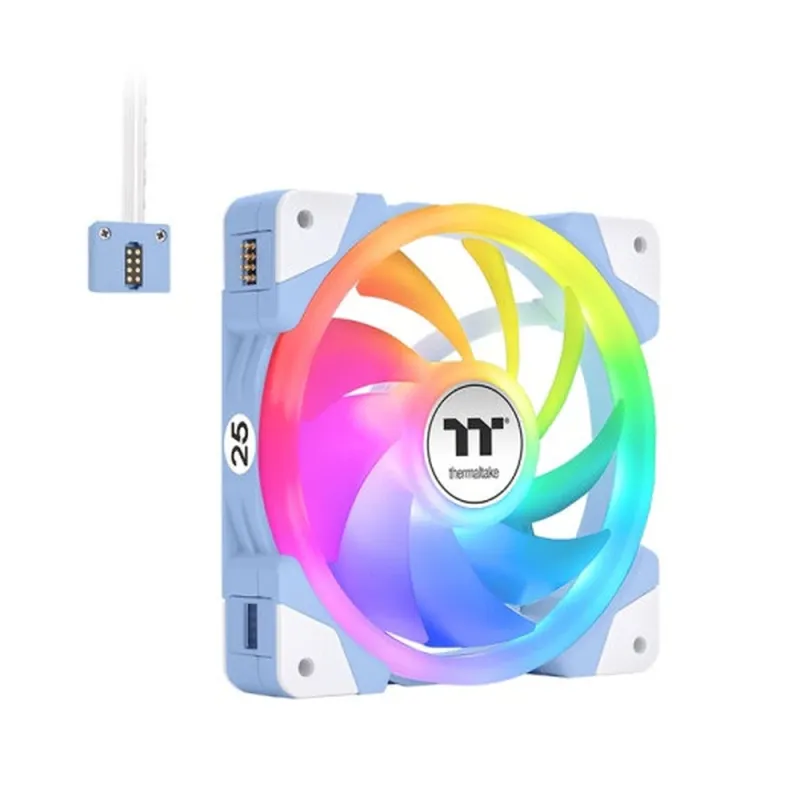 Kit de Ventiladores Thermaltake SWAFAN EX12 ARGB - 120mm - 2000 RPM - ARGB - Blanco con Azul - 3 Piezas - CL-F183-PL12BU-A