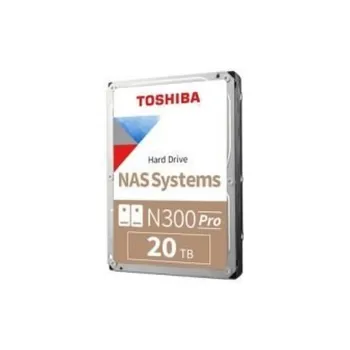 Disco Duro Interno Toshiba N300 Pro de 20TB, Velocidad 7200rpm, Interfaz SATA 6Gb/s, Formato 3.5 Pulgadas, Optimizado para NAS y Almacenamiento de Alta Demanda - HDWG82EXZSTB