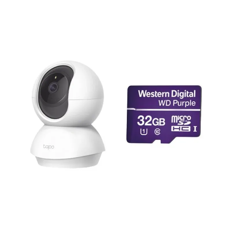 Cámara IP TP-LINK TAPO-C200 - 2MP - Lente 4mm - IR 10M - Wi-Fi - Incluye memoria Micro SD 32GB - TAPOC200/WD32