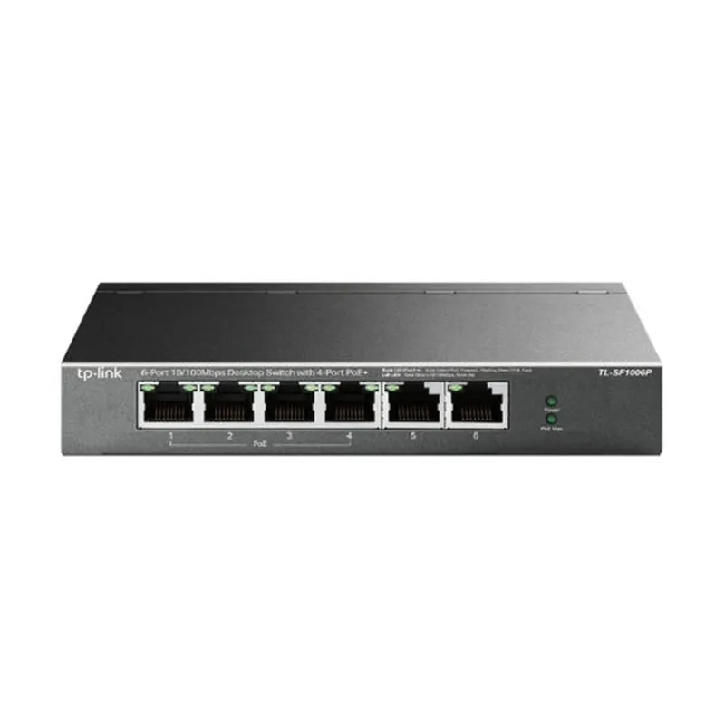 Switch TP-LINK TL-SF1006P - Fast Ethernet - 6 Puertos - Soporta 4 PoE+ - No Gestionado - TL-SF1006P