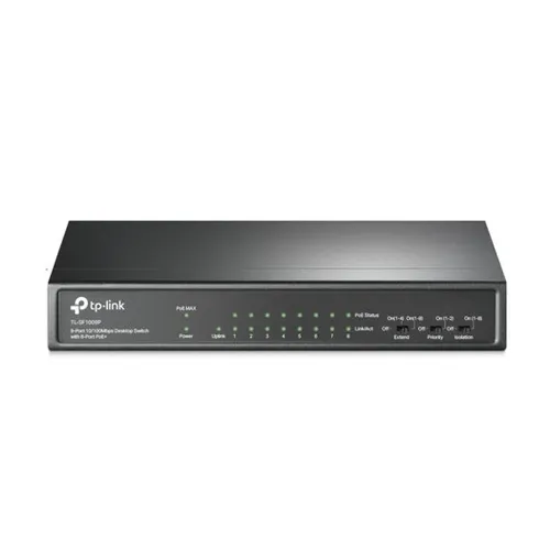Switch TP-LINK TL-SF1009P - Fast Ethernet - 9 Puertos - Soporta 8 PoE+ - No Gestionado - TL-SF1009P Switch TP-LINK TL-SF1009P - Fast Ethernet - 9 Puertos - Soporta 8 PoE+ - No Gestionado - TL-SF1009P