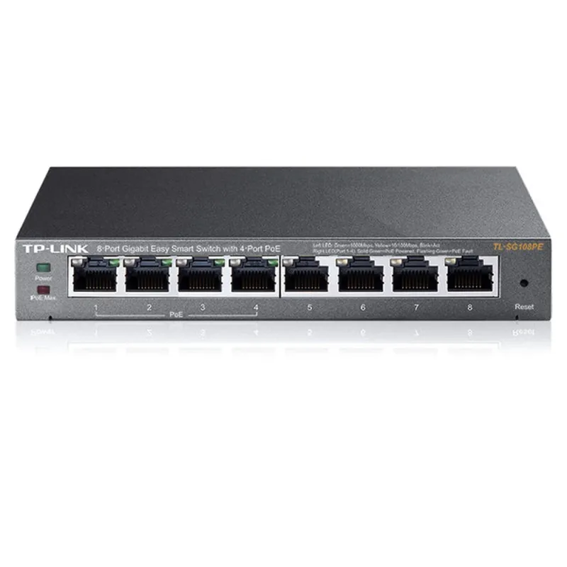 Switch TP-LINK SG108PE - 8 Puertos - Gigabit - PoE+ - No Gestionado - TL-SG108PE